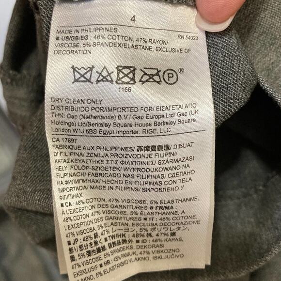 Banana Republic Grey Shift Dress Faux Leather Trim size US 4 - Picture 7 of 8